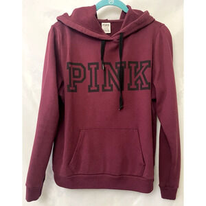 Pink Women’s Size L Burgundy Pullover Long Sleeves Sweeter Cotton Blend Logo